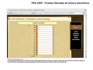 PISA 2009 – Pruebas liberadas de lectura electrónica
 