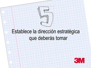 Establece la dirección estratégica
        que deberás tomar
 