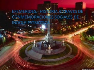 EFEMERIDES.- HISTORIA A TRAVES DE CONMEMORACIONES SOCIALES DE INDOLE PATRIOTICA .