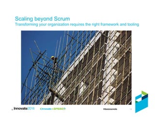 13
Scaling beyond Scrum
Transforming your organization requires the right framework and tooling
13
 