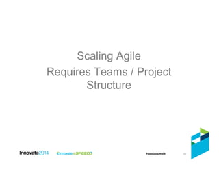 20
Scaling Agile
Requires Teams / Project
Structure
 