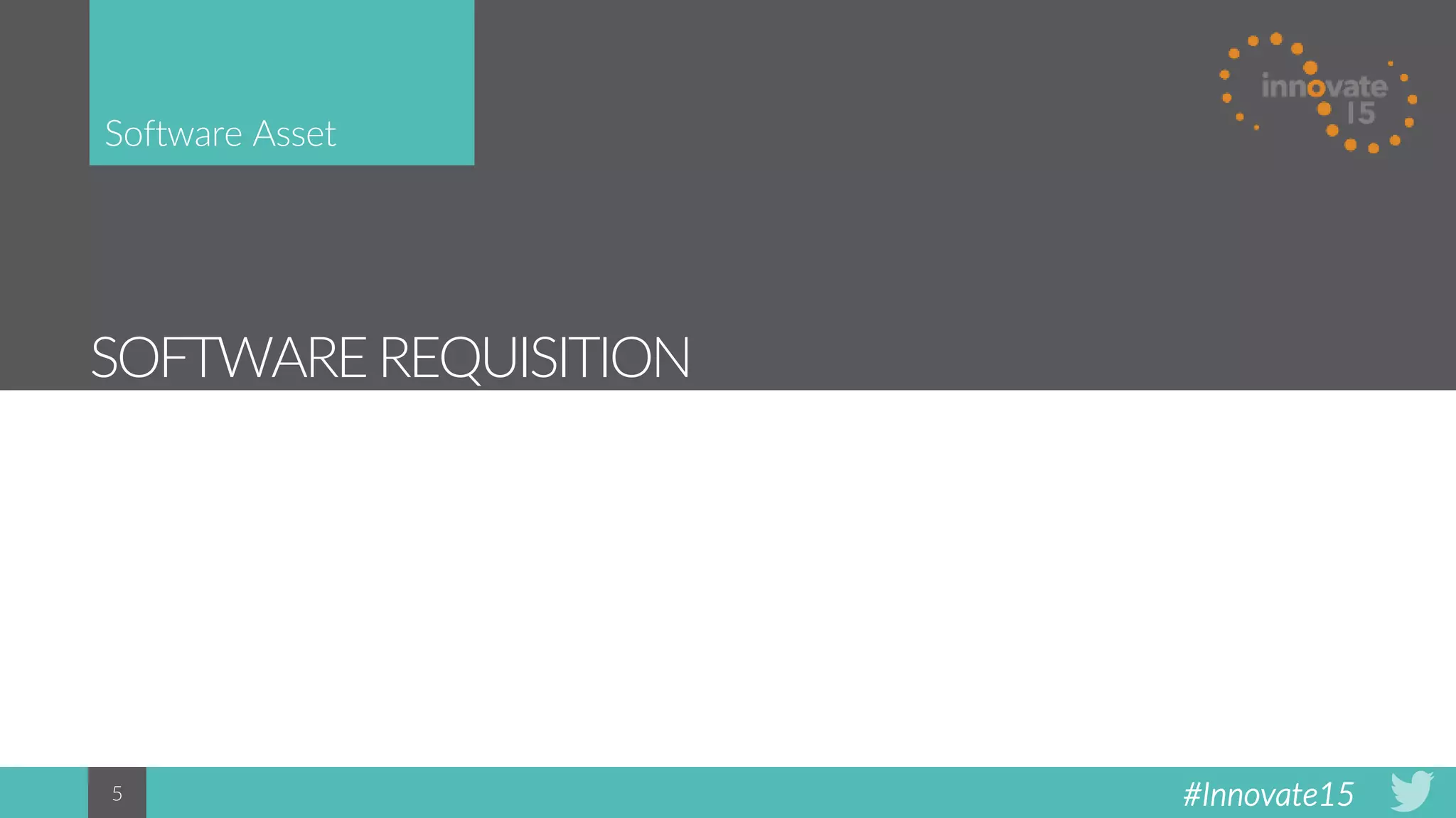 #Innovate155
SOFTWARE REQUISITION
Software Asset
 
