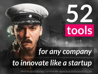 52
tools
for any company
to innovate like a startup
deck by @nickdemey | co-founder www.boardofinnovation.com
 