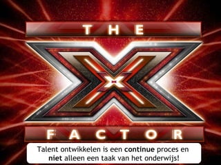 Talent ontwikkelen is een  continue  proces en  niet  alleen een taak van het onderwijs! 