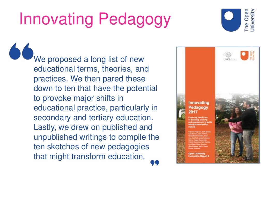 Innovating pedagogy