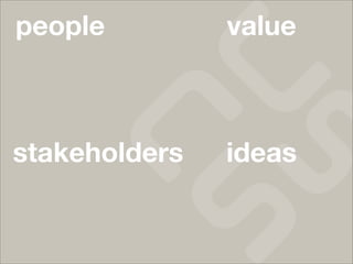 people         value



stakeholders   ideas
 