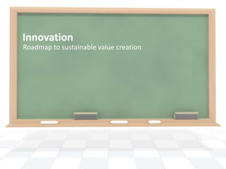 Innovation
Roadmap to sustainable value creation
 