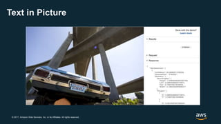 © 2017, Amazon Web Services, Inc. or its Affiliates. All rights reserved.
Text in Picture
 