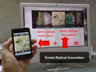 Semi-radical   Semi-radical
 Innovation     Innovation


          +             =
     Ersatz Radical Innovation
 