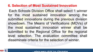 7. Educational Innovation Paper Outline
Name of Innovator/s:
Title of Innovation:
Classification:
Category:
School/Office,...