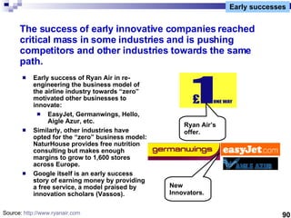 Early successes The success of early innovative companies reached critical mass in some industries and is pushing competit...