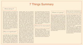 Whos doing it?
Everyone with access to the internet may
listen to SoundCloud, which is why over 175
million people have used SoundCloud to
stream music. Many of these users do not
have accounts, but have used SoundCloud to
stream music by playing SoundCloud embed-
ded tracks on other websites. Because
SoundCloud is a privately owned company,
they are not required to release user data and
have not done so since 2014. What we do
know, however, is that “it is the preferred
place of DJs, musicians, and other creators,
who upload 12 hours of content every minute,
[and] find gigs and collaborators…”
(Schwartzberg 2015). In addition, over half the
songs that are uploaded to soundcloud are
played within the first 30 minutes and up
around 90% of all uploaded tracks have a
least one listen (Hill 2014). So basically, it
would appear that everyone and their moms
are using SoundCloud.
In the Digital Age, most people than ever
before have access to once exceedingly
expensive recording equipment at a relatively
low cost; now, anyone can make music.
SoundCloud is a platform based on just that
principle. “We’re an open platform and the
breadth of content on SoundCloud is as
real-time and broad as human creativity itself,
from bedroom artists uploading their first
tracks to established artists planning their
Why is it significant?
worldwide release” said one SoundCloud
executive (Moore 2016). Soundcloud offers a
tool for musicians to create and distribute their
art on a level playing field, rather than on a
platform dominated by record labels who can
pay to promote their artists with no disregard
for others. The reason this is truly significant is
because the nature of the music industry itself
is changing. With the tools SoundCloud pro-
vides, no expensive record deal or distribution
plan is required to make and upload music
thereby rendering labels nearly obsolete. It
should be noted, however, that for an artist to
reach the peak of notoriety - to be played on
FM radio, for example - artist representation
from a label or other management is still nec-
essary. Thus, the presence of labels should
not be entirely discounted. Still, the duties
labels used to perform - paying for time in a
recording studio, paying for shipping records
or CD’s to and from stores - are being
replaced by platforms like SoundCloud, which
of course is advantageous to SoundCloud. In
other words, SoundCloud is a commons-ori-
ented platform that has become the go-to
platform for artists, both emerging and estab-
lished, to share their works with their potential
audience, with or without the mediation of a
label. The SoundCloud-label relationship is,
however, beneficial for artists who want to
achieve widespread, top-40 esque fame.
SoundCloud has become a tool for labels
(A&R) to source and sign emerging talent with
established followings. The artist Zhu, a
SoundCloud artist “darling,” began 2014 as
an anonymous producer; later in 2014 Zhu
was discovered by an A&R representative
from Columbia Records after receiving wide-
spread praise on SoundCloud. He is now
signed to Columbia Records (Schwartzberg
2015). Another testament to SoundCloud’s
true significance is that it is the first audio plat-
form to compensate artists for work they
upload with or without the mediation of a third
party distribution service (CDBaby, DistroKid,
etc) or a label. “It’s a chance for those DIY
producers to monetize their music through
streaming revenue, something that has been
impossible for most independent artists
primarily using SoundCloud, even when they
start to reach hundreds of thousands of
people” (Moore 2016).
Presently, the business model surrounding
music streaming is not sustainable.
Even though millions of people are now
frequent music streamers, none of the major
streaming companies have found a “viable
business model that yields income and also
allows artists to be paid fairly” (Moore 2016).
The SoundCloud Go program was only
recently launched on March 29th, 2016 , the
success of which has yet to be determined.
Music is a business and SoundCloud is a
music-based platform that needs to make
money. Copyright infringement on major-label
owned property was an issue SoundCloud
grappled with for years and of course, this is
not good for business. So, it makes sense that
SoundCloud has chosen to offer many of the
same streaming capabilities as other services
do with a wider breadth of musical offerings
and a similar price. While SoundCloud Go has
been met with mixed reactions, streaming is
still the primary way most people listen to
music now and 175 million unique users each
month is not an easy feat. We can only expect
that SoundCloud will continue to grow, partic-
ularly considering that now, most of the music
on other platforms will soon be available on
SoundCloud, everything from top 40 to under-
ground (Moore 2016).
Soundcloud may encourage users to under-
take more music-exploratory roles in the
music-making sphere. Say, for example, a
student has never made music before but has
always been interested in doing so. Sound-
Cloud lets people play around with making
music in a low to no risk environment. Even
when music-making tools are available in
computer labs, students may not have equal
access to them - if they do not have the money
to pay for accounts, for example - Sound-
Cloud is free and can be explored easily due
to its user-friendly interface.
SoundCloud is also an extraordinary
music-discovery tool; the inherent musical
variety of SoundCloud’s catalogue can be
used to teach students about different kinds of
music. SoundCloud has also proved a power-
ful podcast publishing tool and is widely used
to record and stream podcasts and lectures,
the content of which is often directed towards
teaching and learning.
What are the downsides?
Where is it going?
What are the implications
for teaching and learning?
3
7 Things Summary
 