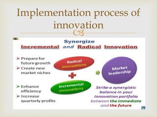 
Implementation process of
innovation
 