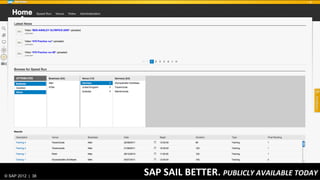 © SAP 2012 | AG. All rights reserved.
   ©  2012 SAP 38                       CLICK	
  TO	
  EDIT	
  MASTER	
  TITLE	
  STYLE	
  
                                                                                      38
 
