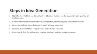 Innovation and Idea Generation.pdf docs in easy wording | PDF