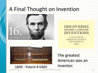 Invention In 2012 Innovation and Invention - Bucknell Presentation 1-21-2012 fct - final ...