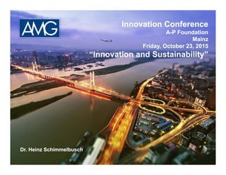 Innovation and Sustainability Presentation - October 23 2015