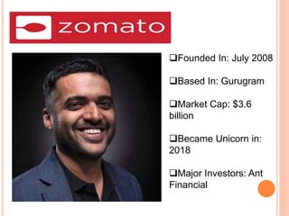 Founded In: July 2008
Based In: Gurugram
Market Cap: $3.6
billion
Became Unicorn in:
2018
Major Investors: Ant
Financial
 