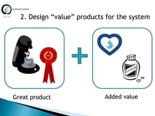 2. Design “value” products for the system




Great product               Added value
 