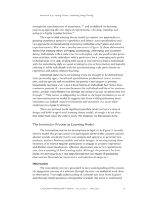 Innovation as a learning process-embedding design thinking | PDF