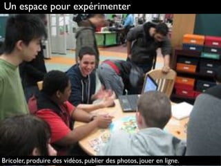 87
Un espace pour expérimenter
Bricoler, produire des vidéos, publier des photos, jouer en ligne.
 
