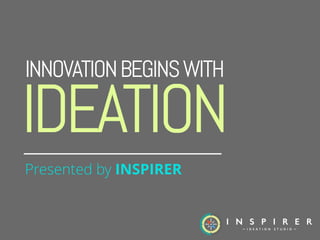 INNOVATIONBEGINSWITH
Presented by INSPIRER
IDEATION
 