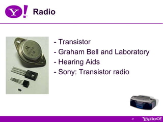 Radio - Transistor  - Graham Bell and Laboratory - Hearing Aids - Sony: Transistor radio 