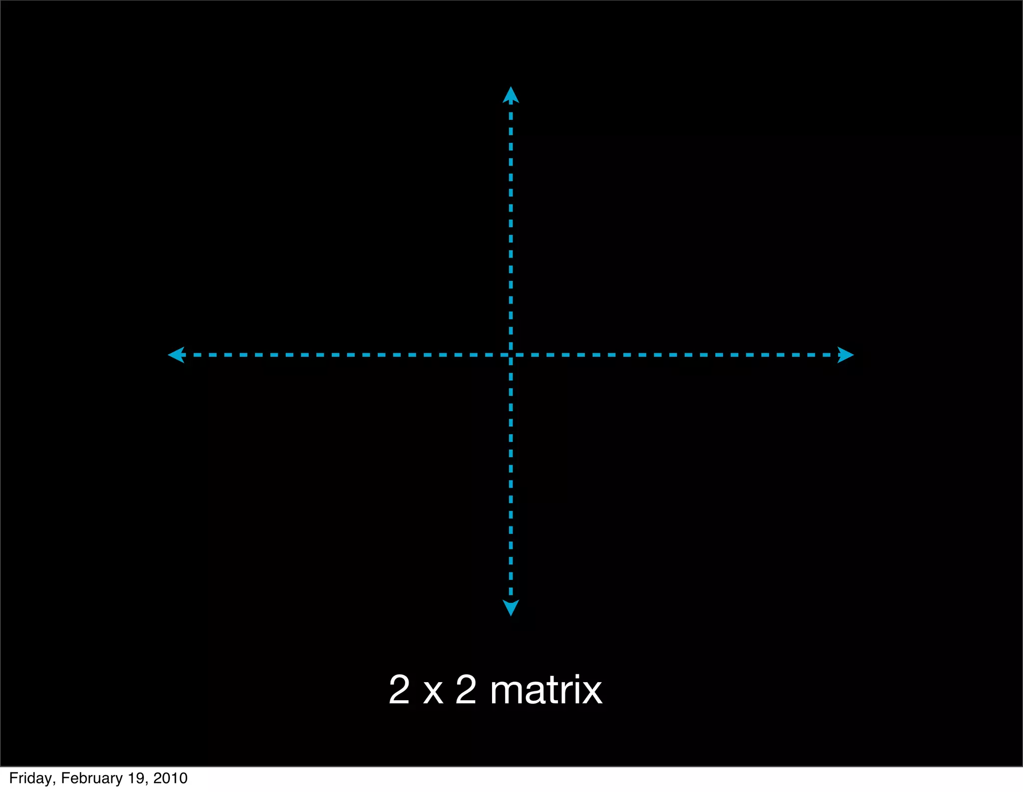 2 x 2 matrix
Friday, February 19, 2010
 