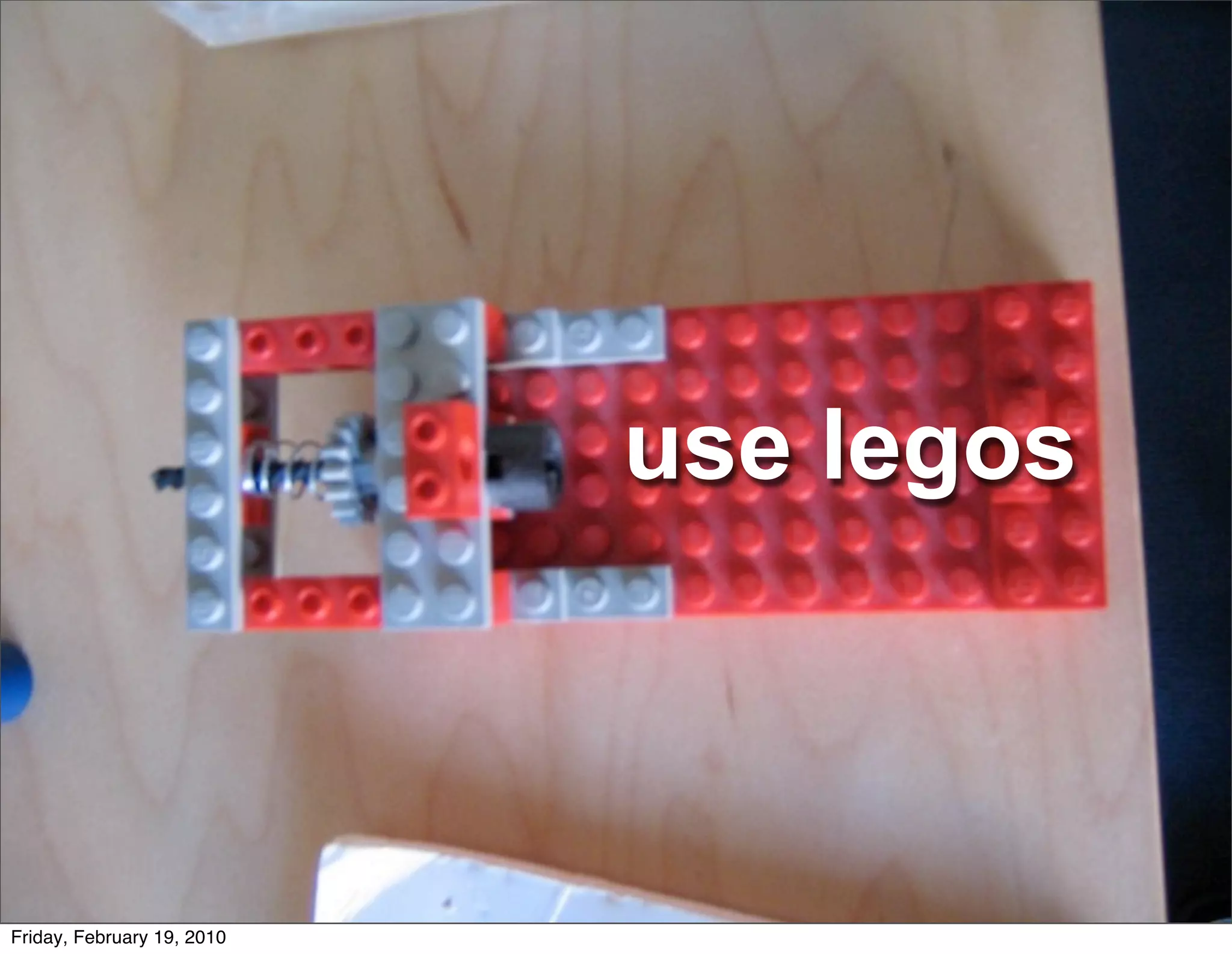 use legos



Friday, February 19, 2010
 