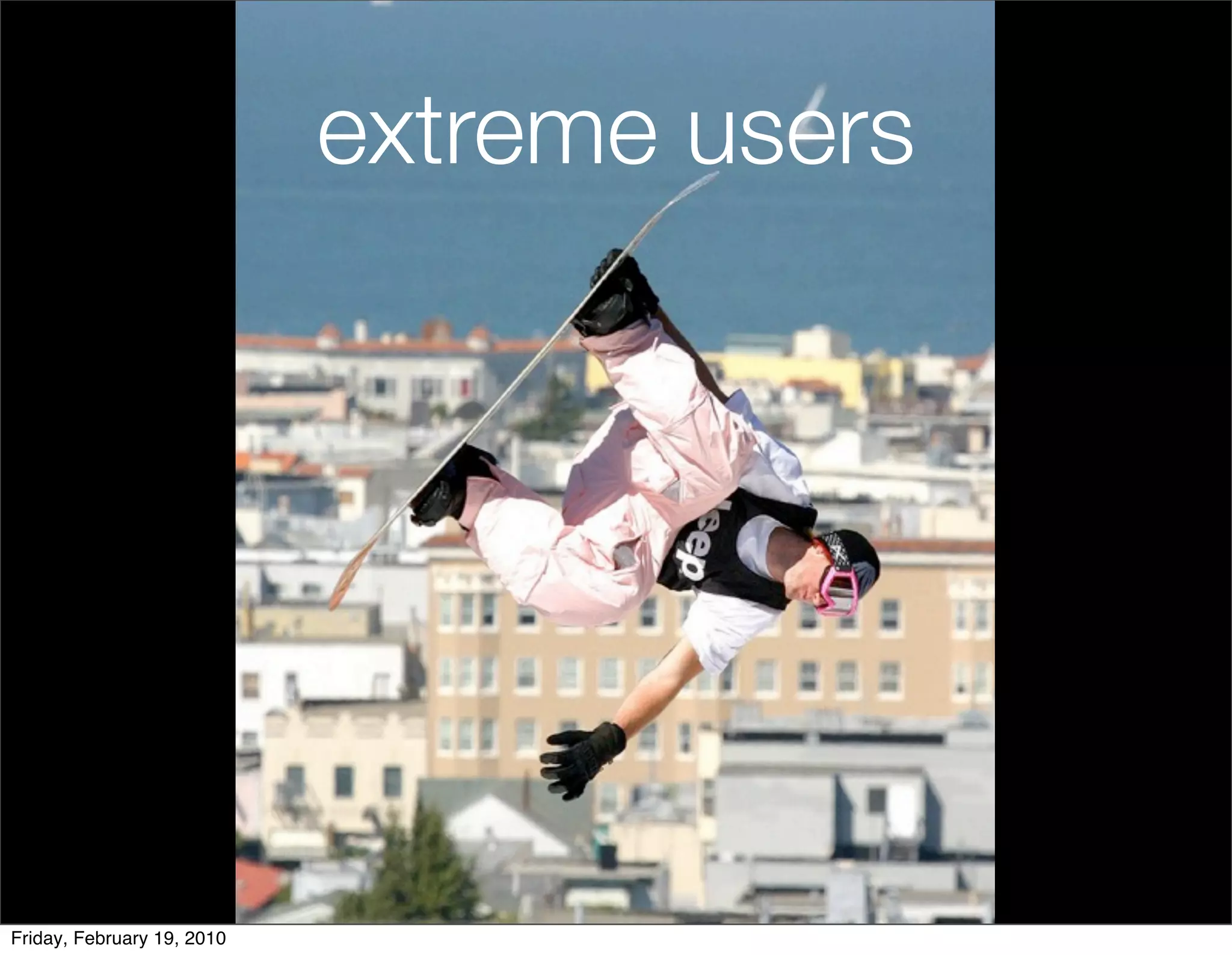 extreme users




Friday, February 19, 2010
 