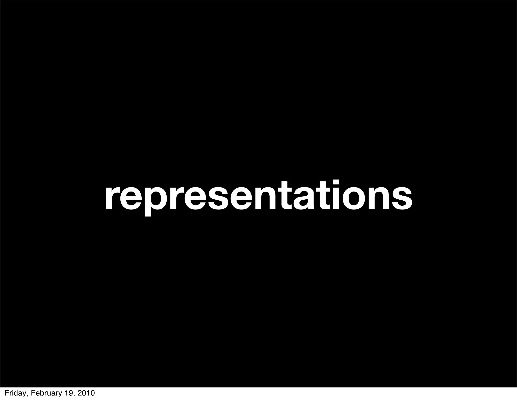 representations



Friday, February 19, 2010
 