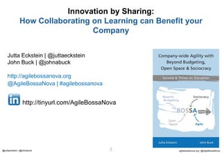 agilebossanova.org | @AgileBossaNova2@juttaeckstein | @johnabuck 2
Innovation by Sharing:
How Collaborating on Learning ca...