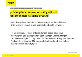 Schaffung unabhängiger Organisationseinheiten
Auswege aus dem Innovations-Dilemma
Quelle: Christensen, 1997
Die erfolgreic...