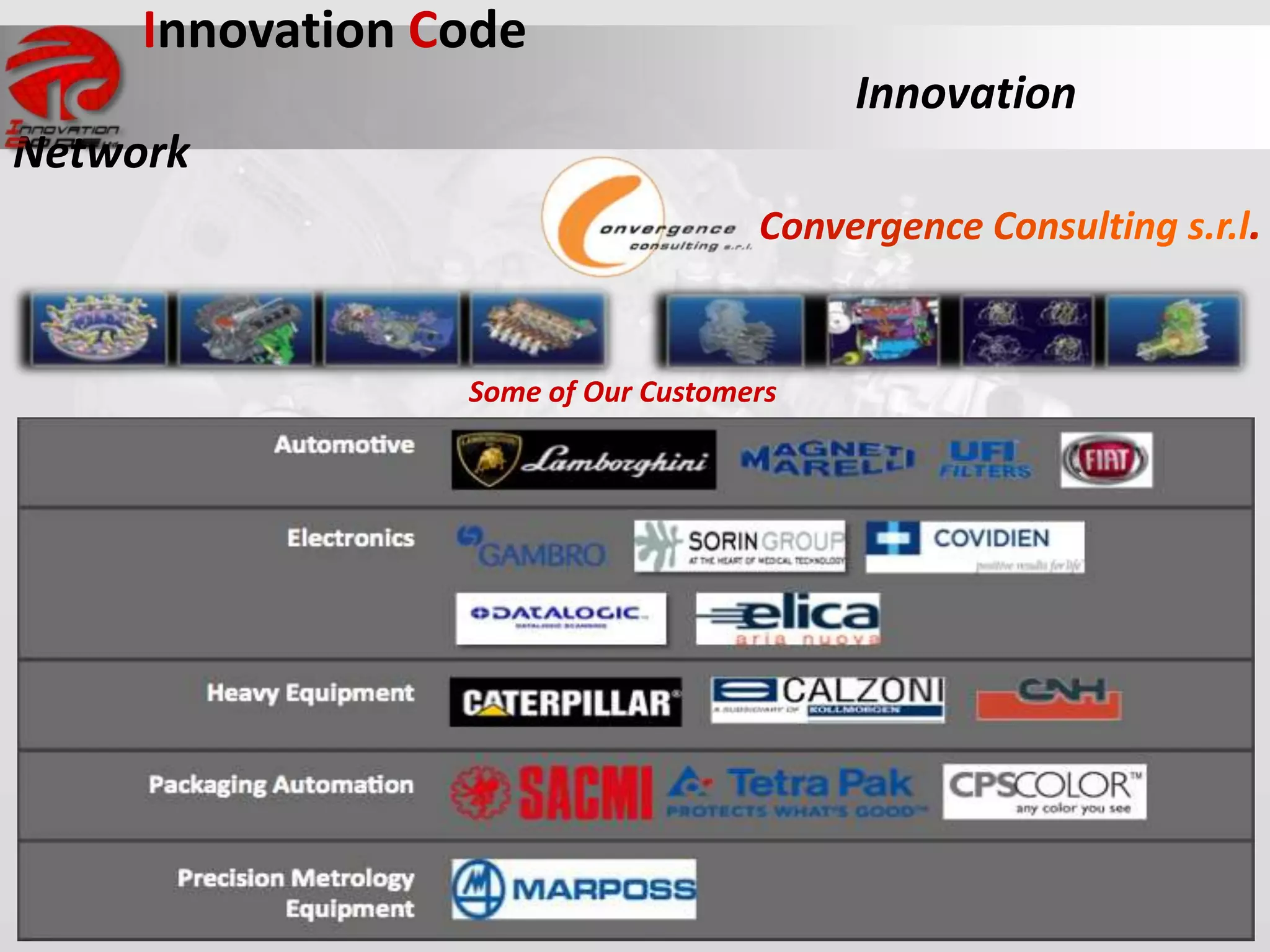 Innovation Code
                                         Innovation
Network



                 Some of Our Customers
 