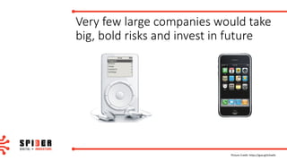 Very	few	large	companies	would	take	
big,	bold	risks	and	invest	in	future
Picture	Credit:	https://goo.gl/e2xe0s
 