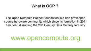 OCP presentation Revolution in Data Centre Innovation | PPTX