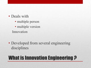 Innovation engineering | PPTX
