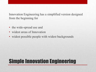 Innovation engineering | PPTX