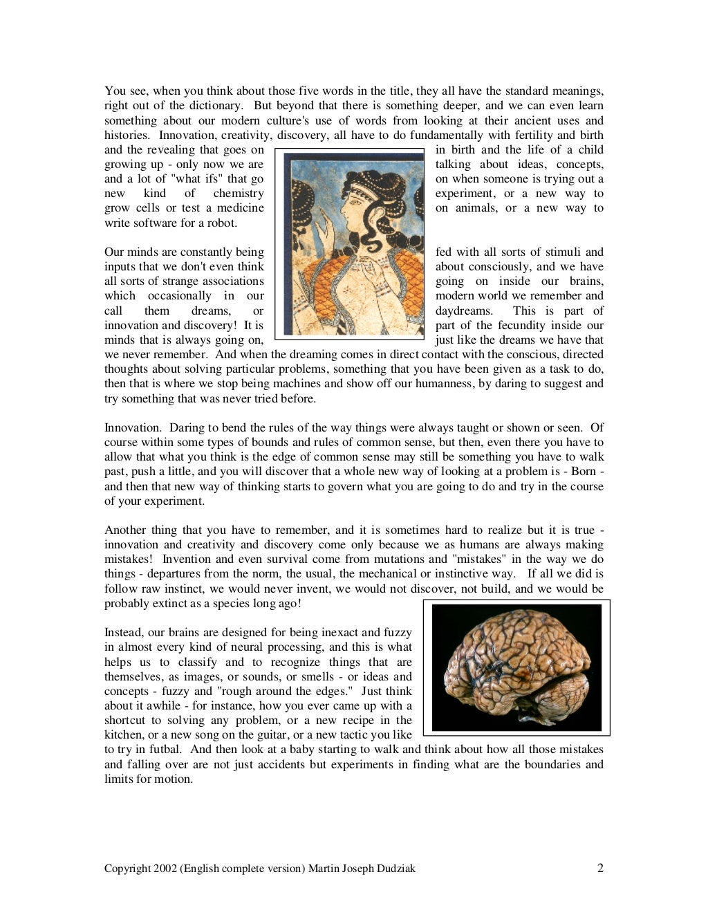 reflective essay on creativity and innovation