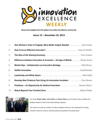 Innovation Excellence Weekly - Issue 12