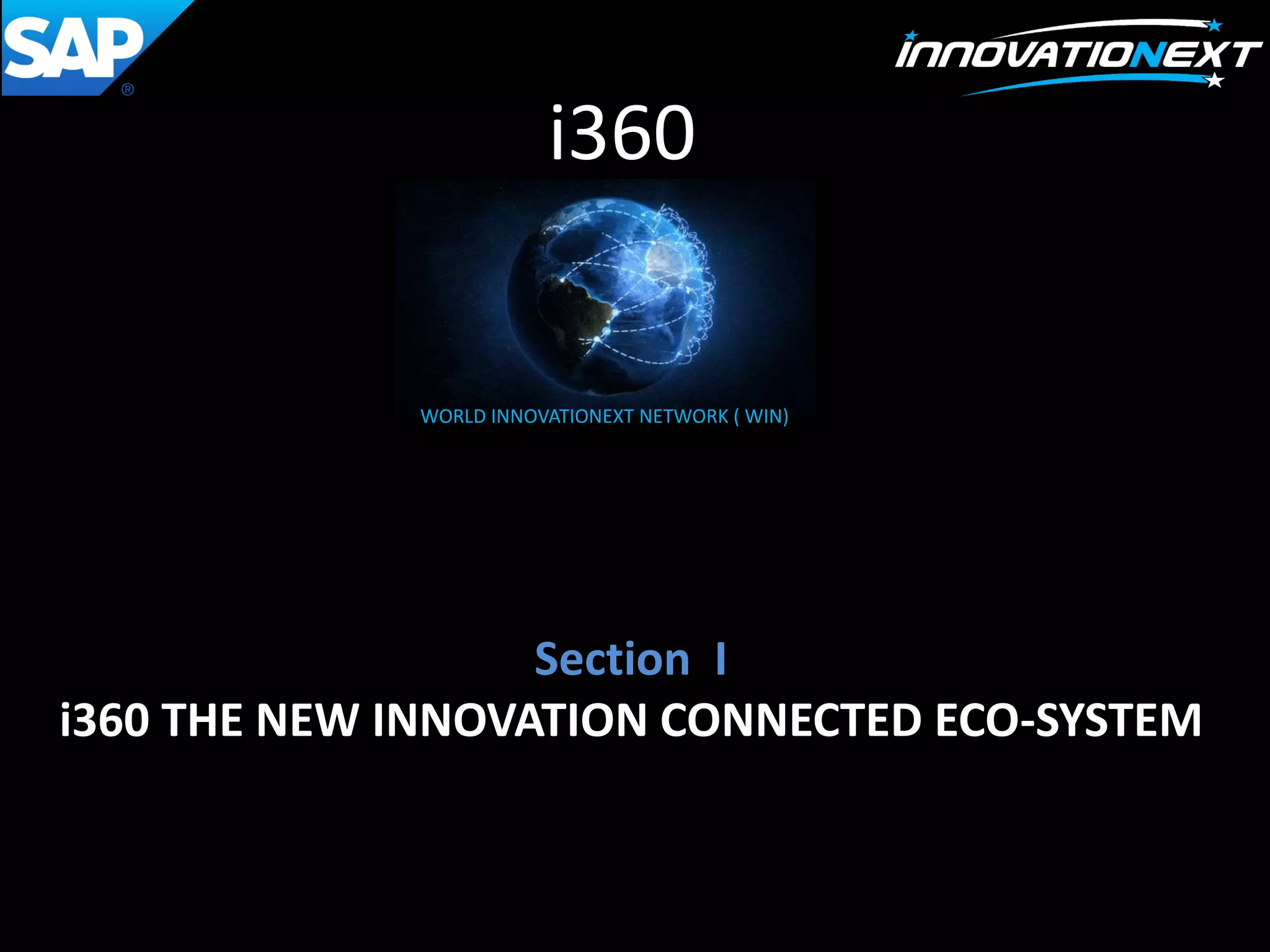 Section I
i360 THE NEW INNOVATION CONNECTED ECO-SYSTEM
i360
WORLD INNOVATIONEXT NETWORK ( WIN)
 