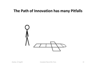 The Path of Innovation has many Pitfalls




Shankar, 27 Aug'09   !nnovation flow at NCL, Pune   15
 