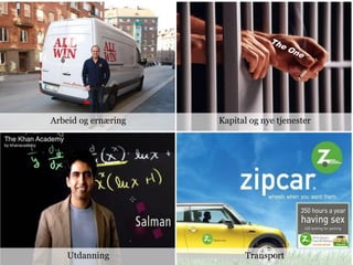 Arbeid og ernæring   Kapital og nye tjenester




   Utdanning               Transport
 