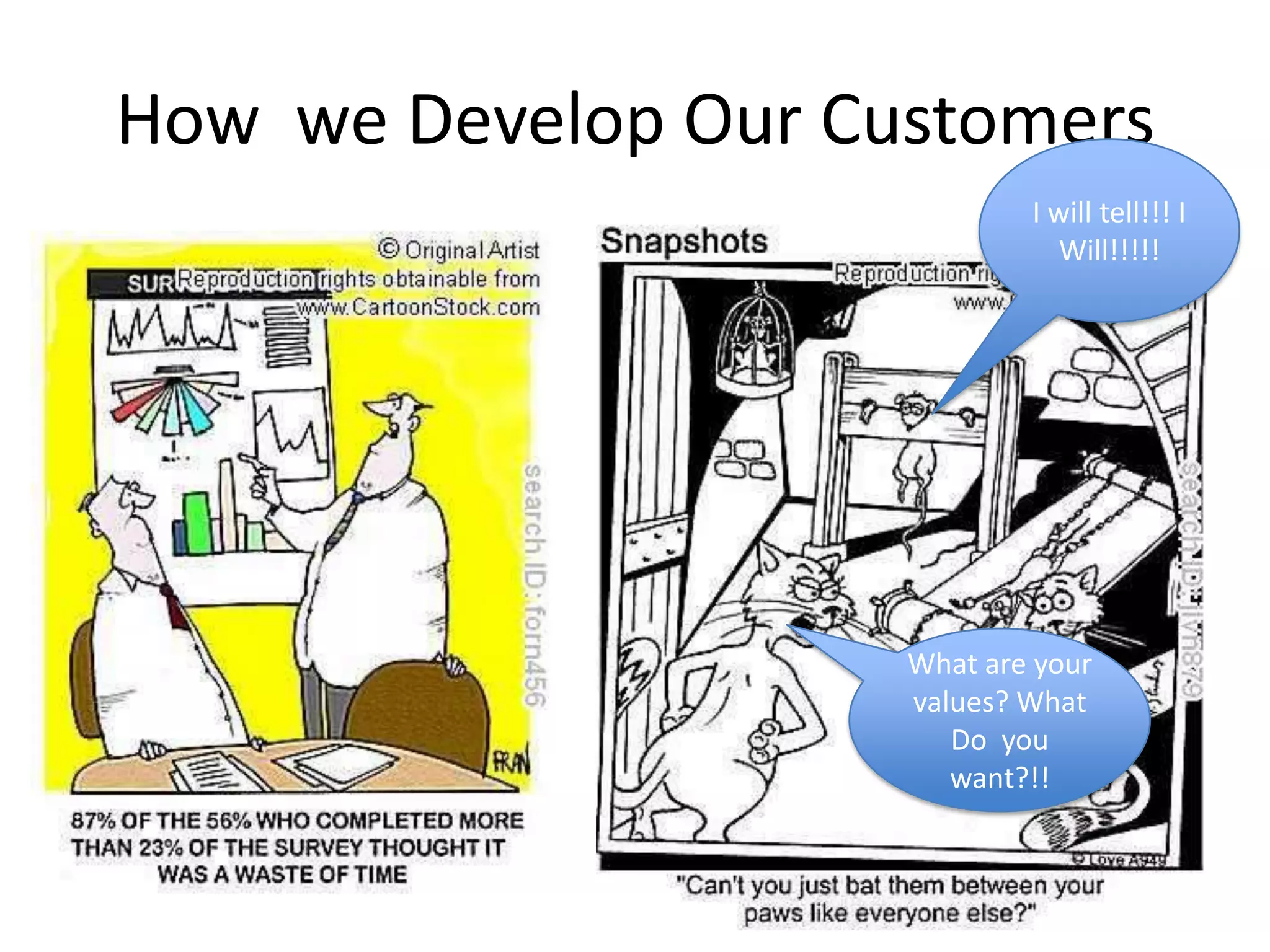 How  we Develop Our CustomersI will tell!!! I Will!!!!!What are your values? What Do  you want?!!