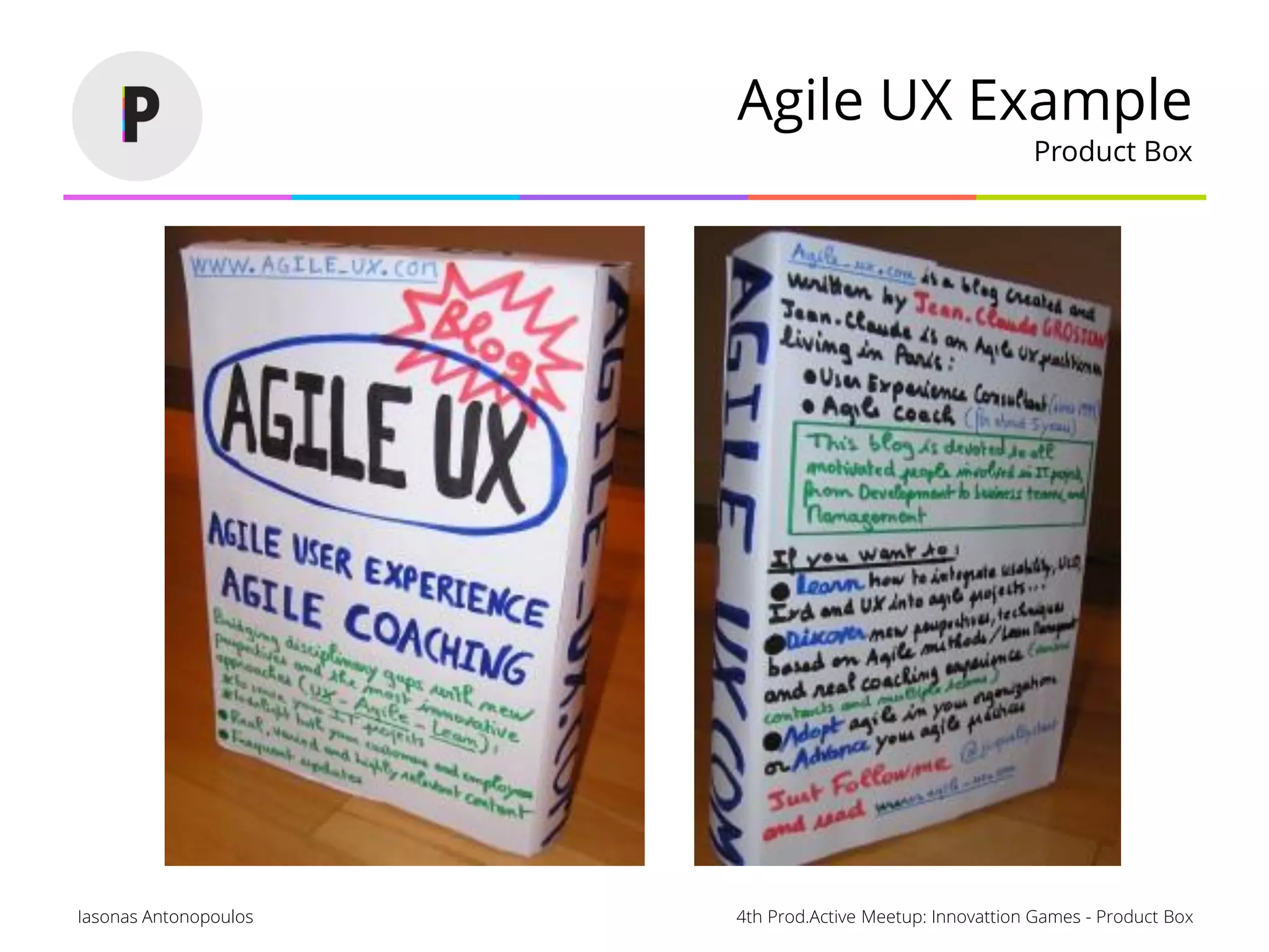 4th Prod.Active Meetup: Innovattion Games - Product BoxIasonas Antonopoulos
Agile UX Example
Product Box
 