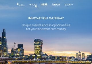 INNOVATION GATEWAY 
 
Unique market access opportunities  
for your innovator community
 