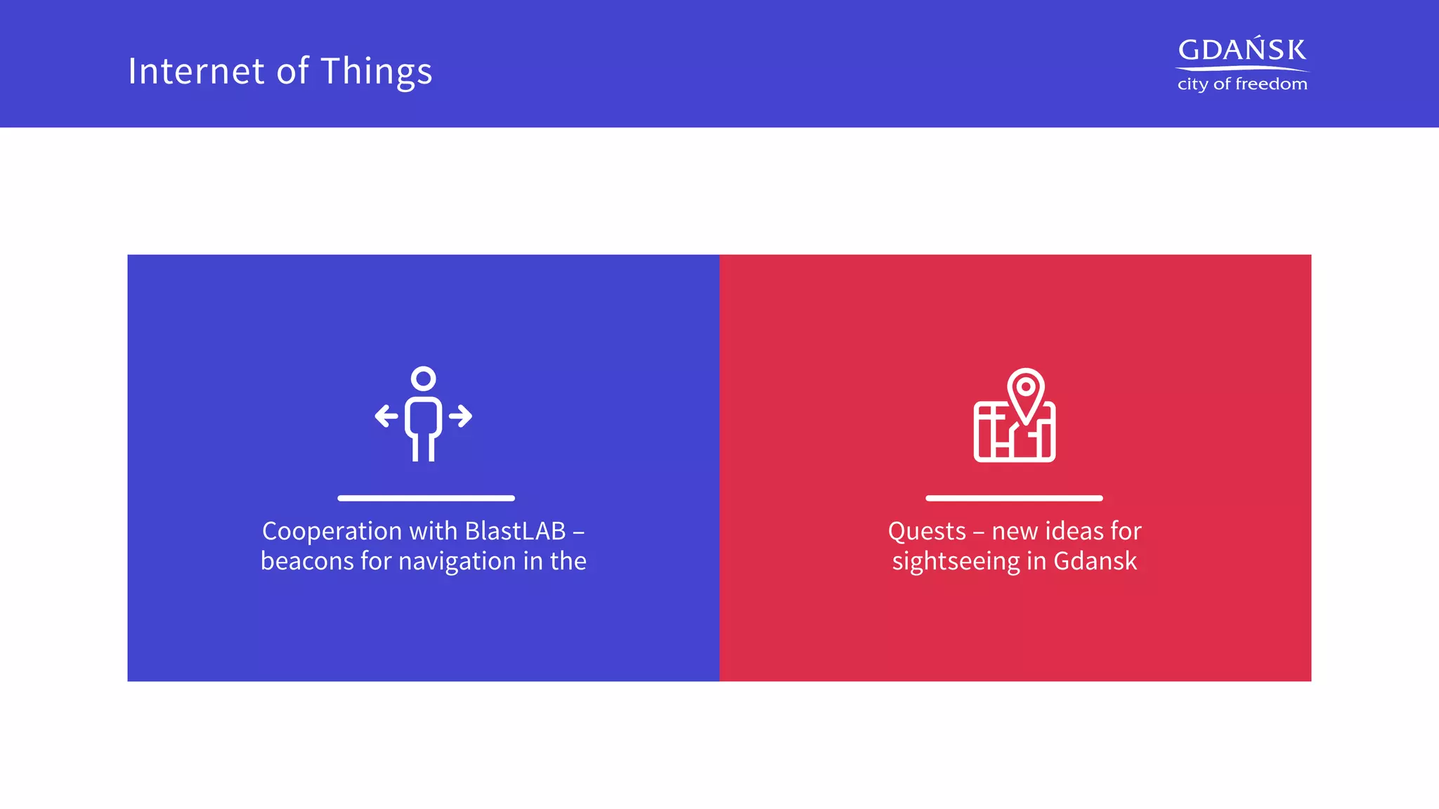 Quests – new ideas for
sightseeing in Gdansk
Cooperation with BlastLAB –
beacons for navigation in the
Internet of Things
 