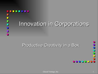 Innovation in Corporations Productive Creativity in a Box Glocal Vantage, Inc 
