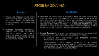 PROBLEM SOLVING
•
•
•
•
•
•
Puzzles Mysteries
 