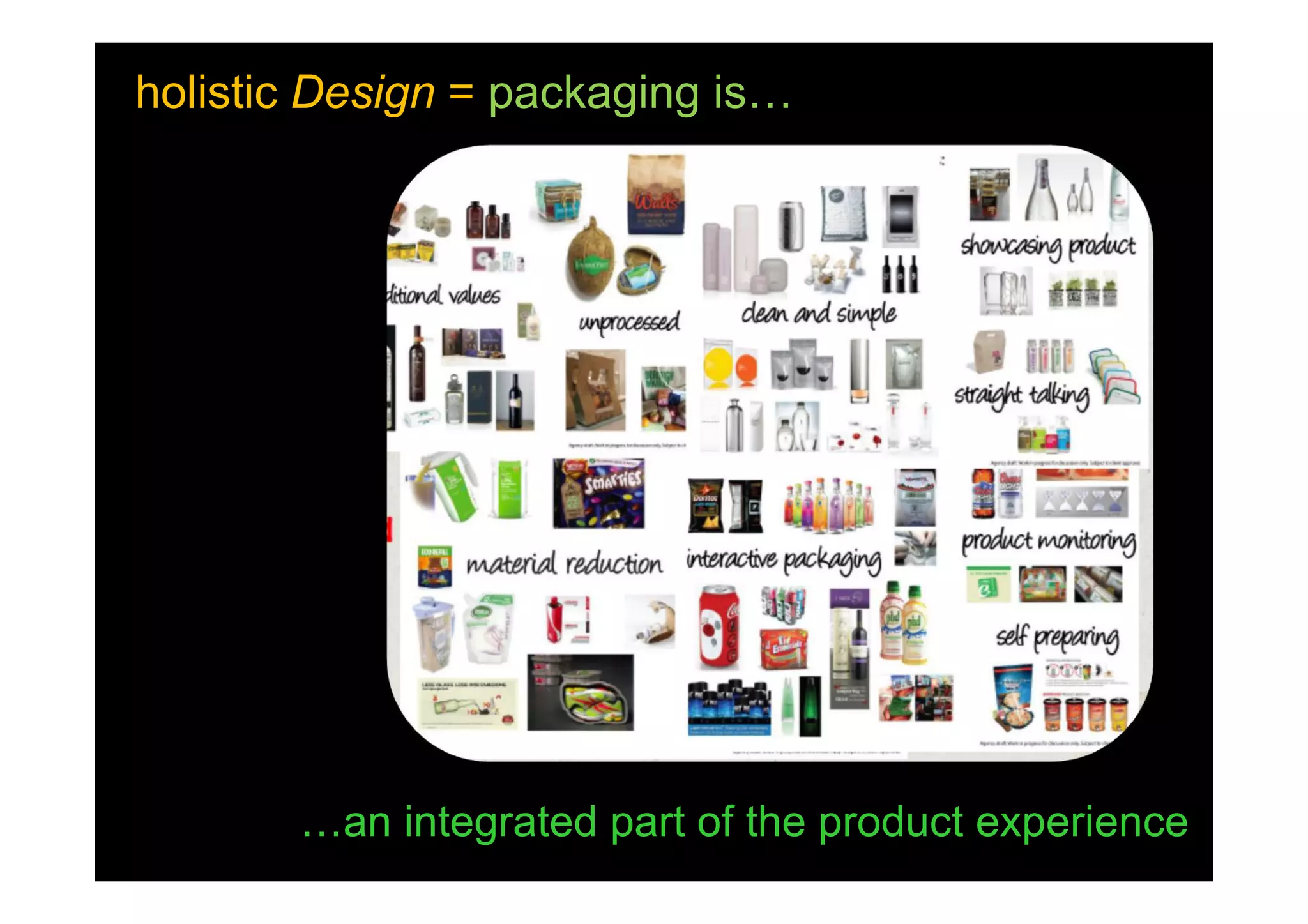 holistic Design = packaging is…
…an integrated part of the product experience
 